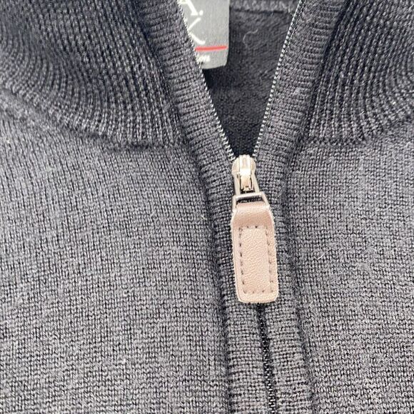 Jos A Bank Men's Traveler 1/4 Zip Merino Wool Pullover Sweater Black Size Large - Picture 6 of 13